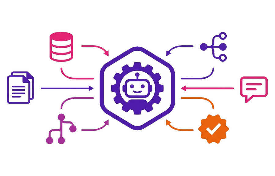 Agentic AI automation hub orchestrating enterprise systems Agentic AI automation: AI agent coordinating tasks across business systems