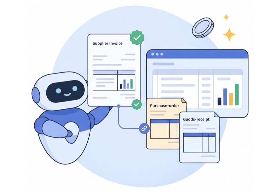 InvoiceX Agent invoice, PO and goods receipt matching InvoiceX Agent matching supplier invoices to purchase orders and goods receipts to cut invoice processing costs